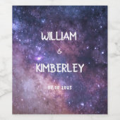 Sterren Sky Galaxy Nebula Space Cosmos Bruiloft Wijn Etiket (Enkel label)