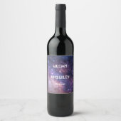Sterren Sky Galaxy Nebula Space Cosmos Bruiloft Wijn Etiket (Voorkant)