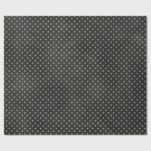 Sterren Sky Zwart Wit Nacht Krijtbord Delicaat Cadeaupapier (Vlak)