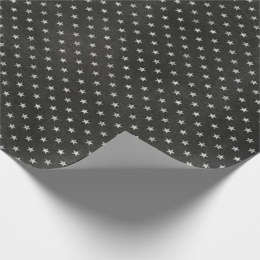 Sterren Sky Zwart Wit Nacht Krijtbord Delicaat Cadeaupapier (Hoek)