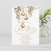 Sterren,Slinger Vintage Ballen Kerst Kaart (Staand voorkant)