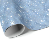 Sterren Sneeuwvlok Serenity Winter Wrapping Papier (Rol Hoek)