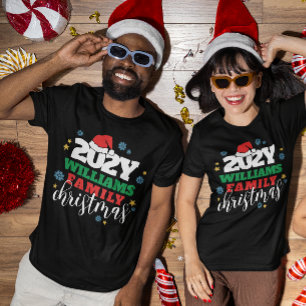 Sterren & Sneeuwvlokken Santa Hat Jaar Familie Ker T-shirt