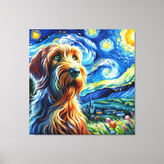 Sterren Spinone Hond Portret - Huisdier Portret Canvas Afdruk (Voorkant)