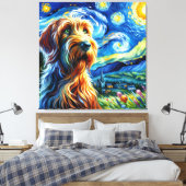 Sterren Spinone Hond Portret - Huisdier Portret Canvas Afdruk (Insitu (Slaapkamer))