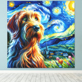 Sterren Spinone Hond Portret - Huisdier Portret Canvas Afdruk (Insitu (Houten vloer))