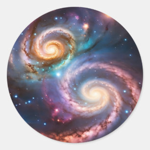 Sterren Spiraal Galaxy Ronde Sticker