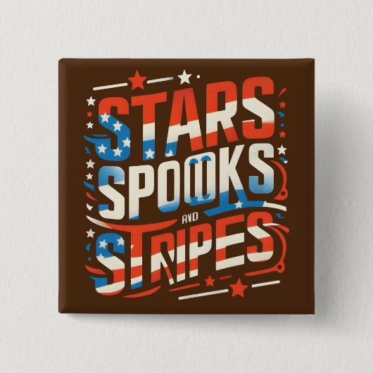 Sterren, Spooks en Stripes: Modern Abstract Vierkante Button 5,1 Cm (Voorkant)