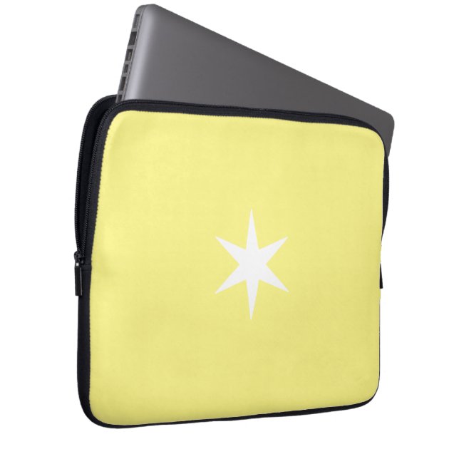 Sterren Stern geel en wit Laptop Sleeve (Voorkant Rechts)