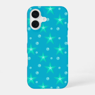 Sterren Sterren Bubbles Blauwe Zeemeermin Fantasie iPhone 16 Hoesje