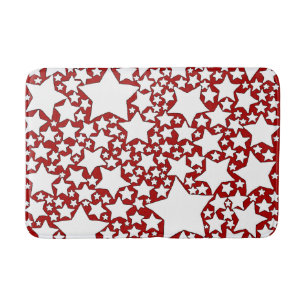 Sterren, Sterren, Sterren in Rood en Wit Badmat
