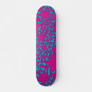 Sterren, Sterren, Sterren in Turquoise en Heet Roz Persoonlijk Skateboard