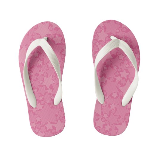 Sterren, sterren, sterren - Roze Kinder Teenslippers (Voetbed)