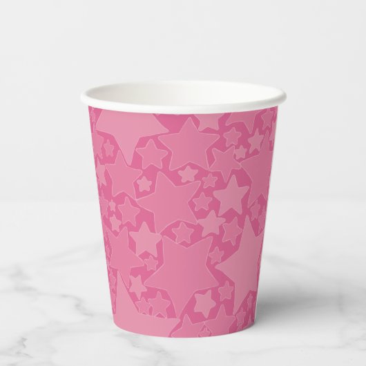 Sterren, sterren, sterren - Roze Papieren Bekers (Achterkant)