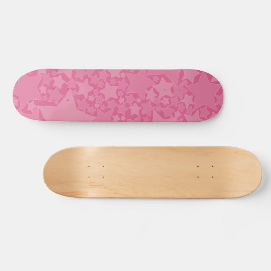Sterren, sterren, sterren - Roze Persoonlijk Skateboard (Horizontaal)