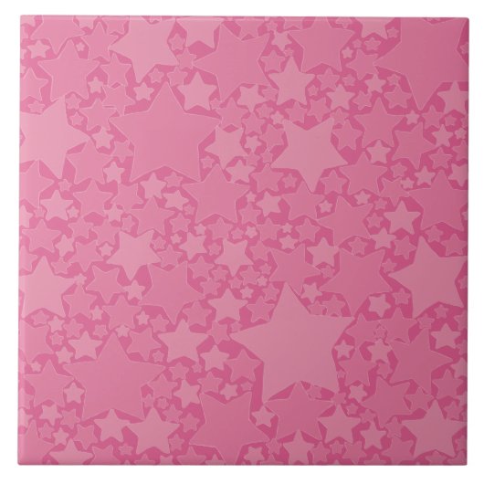 Sterren, sterren, sterren - Roze Tegeltje (Voorkant)