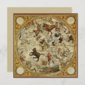 Sterren sterrenbeeld Noordelijke Hemel  Astronomie Kaart (Voorkant / Achterkant)