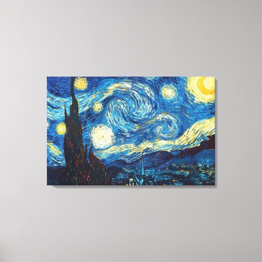 Sterren Sterrennacht van Vincent Van Gogh Canvas A Afdruk (Voorkant)