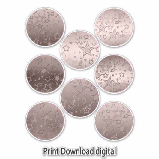 Sterren, stickers, hart, bruiloft, verloving sticker (Voorkant)