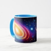 sterren stijlvol sterrenstelsel met trendy coole , mok (Voorkant links)