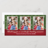 Sterren & strepen 3 fotokaart feestdagenkaart (Voorkant / Achterkant)