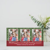 Sterren & strepen 3 fotokaart feestdagenkaart (Staand voorkant)