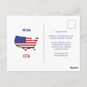 Sterren Strepen 4th Juli Onafhankelijkheidsdag Gro Briefkaart (Achterkant)
