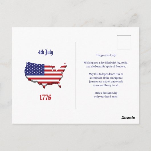 Sterren Strepen 4th Juli Onafhankelijkheidsdag Gro Briefkaart (Achterkant)