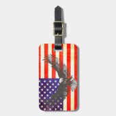 Sterren & strepen America flag & eagle bagagelabel (Voorkant verticaal)