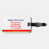 Sterren & strepen America flag & eagle bagagelabel (Achterkant horizontaal)