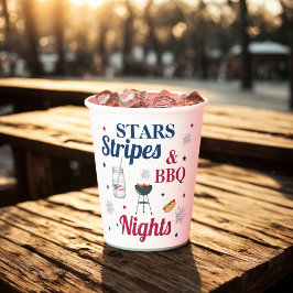 Sterren, Strepen & BBQ Avonden – Patriotisch Feest Papieren Bekers