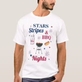 Sterren, Strepen & BBQ Avonden – Patriotisch T-shirt (Voorkant)