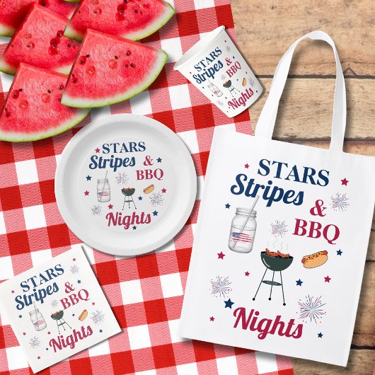 Sterren, strepen & BBQ-nachten - Patriottisch fees Servet