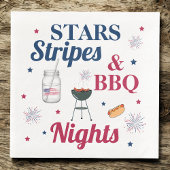 Sterren, strepen & BBQ-nachten - Patriottisch fees Servet