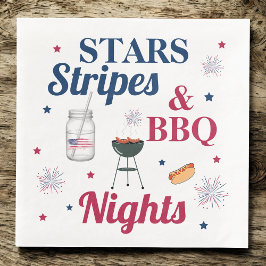 Sterren, strepen & BBQ-nachten - Patriottisch fees Servet