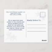 Sterren Strepen Denim Patriottische Veteraan Dank Briefkaart (Achterkant)