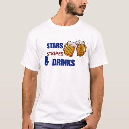 Sterren Strepen & Drankjes Grappig Patriottisch 4  T-shirt