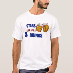 Sterren Strepen & Drankjes Grappig Patriottisch 4 T-shirt