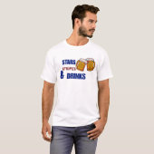 Sterren Strepen & Drankjes Grappig Patriottisch 4 T-shirt (Voorkant volledig)
