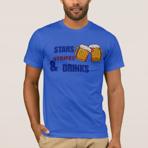 Sterren Strepen & Drankjes Grappig Patriottisch 4 T-shirt
