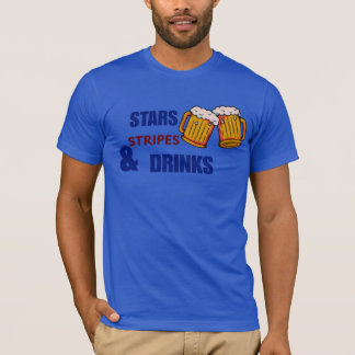 Sterren Strepen & Drankjes Grappig Patriottisch 4  T-shirt