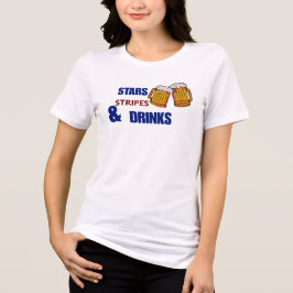 Sterren Strepen & Drankjes Grappig Patriottisch 4  Tri-Blend Shirt