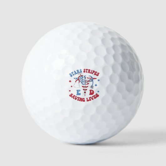 Sterren Strepen E D Redden Levens Golfballen (Voorkant)