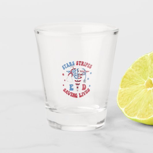 Sterren Strepen E D Redden Levens Shot Glas (Voorkant)