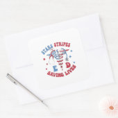 Sterren Strepen E D Redden Levens Vierkante Sticker (Envelop)