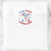 Sterren Strepen E D Redden Levens Vierkante Sticker (Tas)