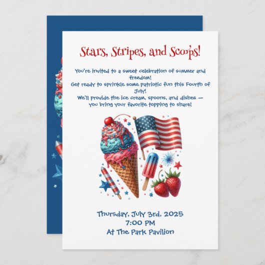 Sterren, strepen en bollen kaart (Voorkant / Achterkant)