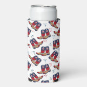 Sterren, strepen en cowboylaarzen seltzer blikjeskoeler (Seltzer Voorkant)