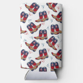 Sterren, strepen en cowboylaarzen seltzer blikjeskoeler (Achterkant)