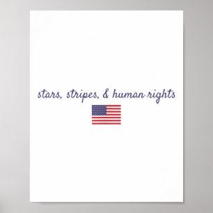 Sterren Strepen En Mensenrechten 4 juli Sociaal Poster